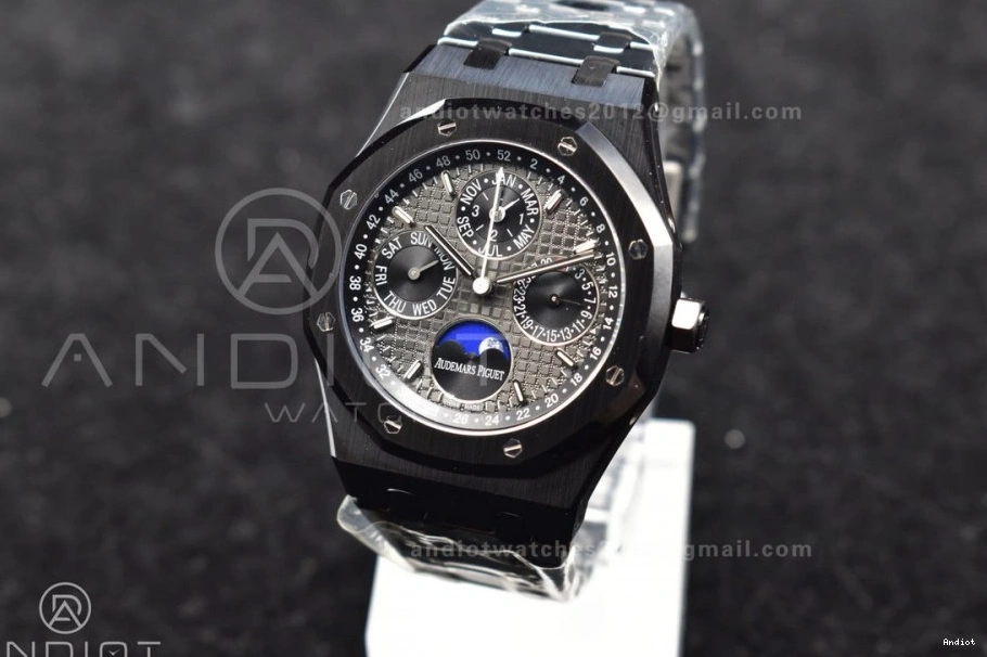 A5134 Ceramic Best APSF1:1 V2 Black Ceramic Oak Bracelet Perpetual Black on 41mm Royal Dial Calendar Edition 0312